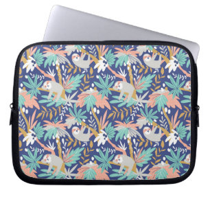 Tropiskt blåttSlothmönster Laptop Fodral