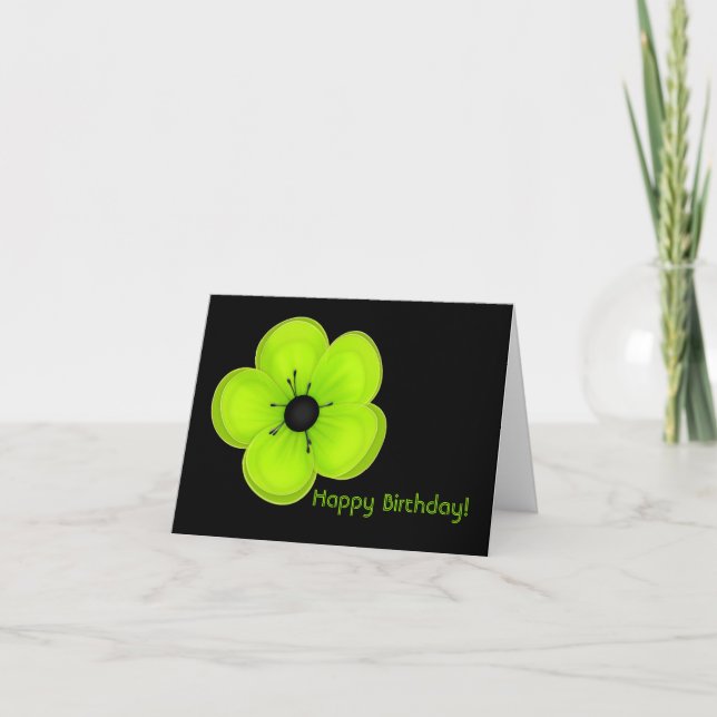 Tropiskt blom- födelsedagkort kort (Framsida)