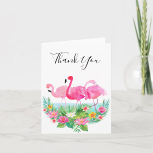 Tropiskt blom- rosa Flamingostack Tack Kort