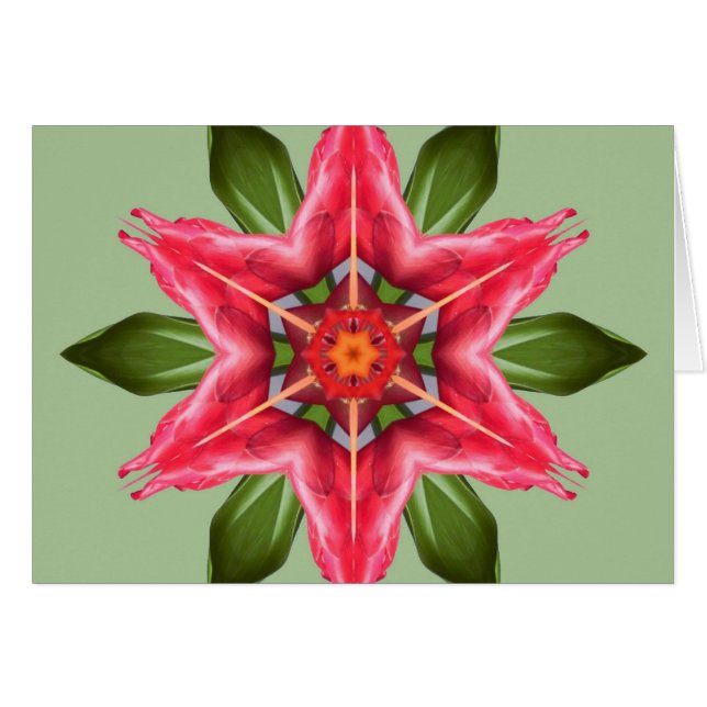 Tropiskt blomma hälsningskort (Framsidan Horizontal)
