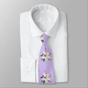 Tropiskt blomma med bin Mönster Tie Slips
