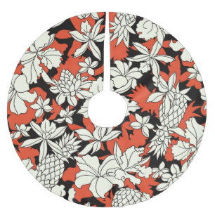 Tropiskt blomma, sömlös exotisk Mönster Julgransmatta Borstad Polyester