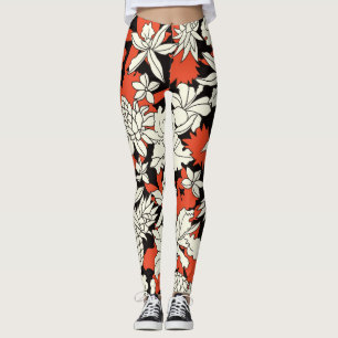 Tropiskt blomma, sömlös exotisk Mönster Leggings