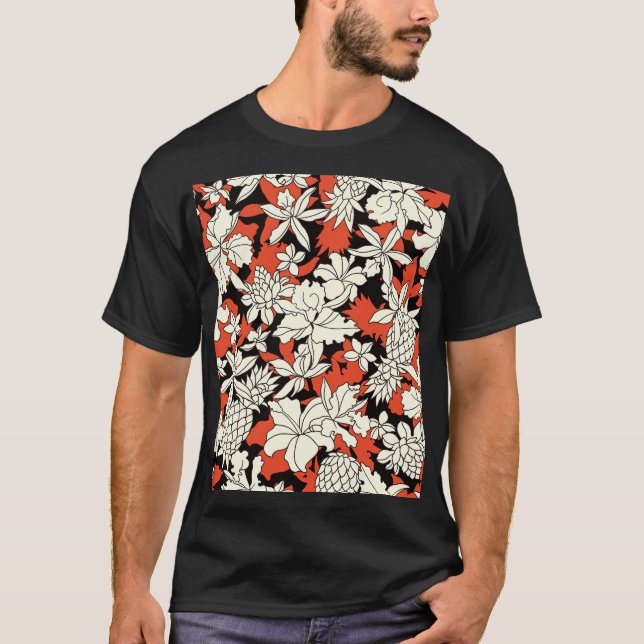 Tropiskt blomma, sömlös exotisk Mönster T Shirt (Framsida)
