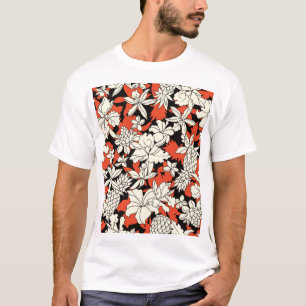 Tropiskt blomma, sömlös exotisk Mönster T Shirt
