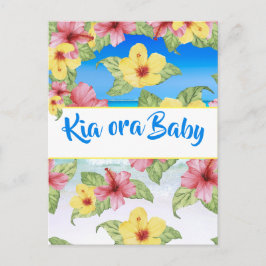Tropiskt blommande babyskor Beach Kia Ora Baby Vykort