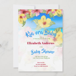 Tropiskt blommande babyskor Beach Kia Ora Inbjudningar