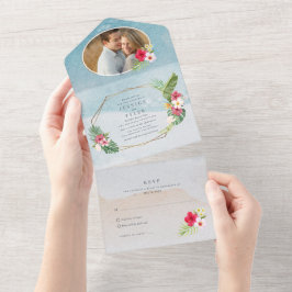 Tropiskt Blommfoto Strandbröllop