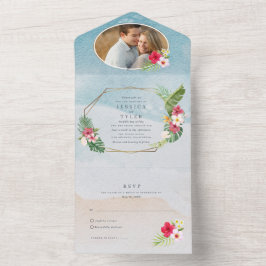 Tropiskt Blommfoto Strandbröllop