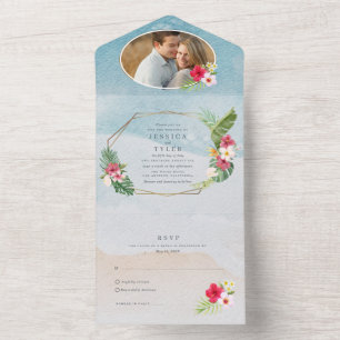 Tropiskt Blommfoto Strandbröllop