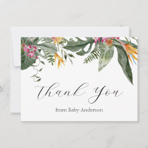 Tropiskt Blommigt Aloha Baby Shower Tack Kort