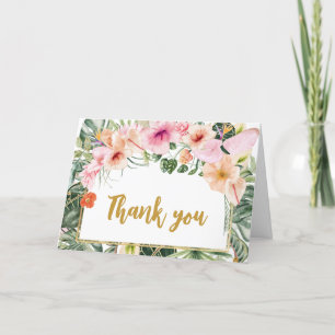 Tropiskt Blommigt Aloha Baby Shower Tack Kort