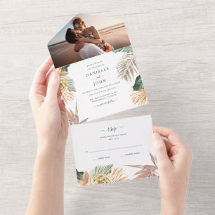 Tropiskt Blommigt Beach Photo Bröllop OSA