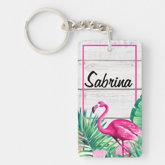 Tropiskt Blommigt Flamingo-eget namn Sommarbuss (Framsidan)