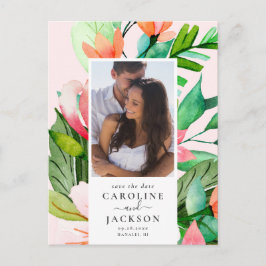 Tropiskt Blommigt Foto Spara datum Vykort