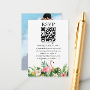 Tropiskt Blommigt med vattenfärg Foto QR OSA Flami Tilläggskort
