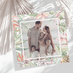 Tropiskt Blommigt Mele Kalikimaka Helgdag Card Inbjudningar