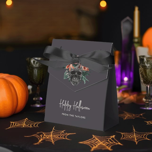 Tropiskt Blommigt Skull Halloween Presentaskar (Skapare uppladdad)