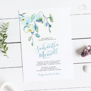 Tropiskt Blommigt Watercolor Bröllop Stationery