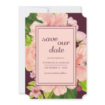 Tropiskt Blommigts Rosa och persikofärgad vattenfä