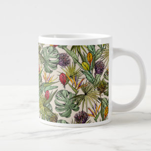 Tropiskt Blommönster Jumbo Mugg