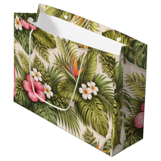 Tropiskt blommönster med hibiskus (Framsidan Vinklad)