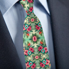 Tropiskt Blommönster Slips