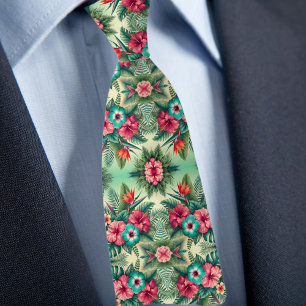 Tropiskt Blommönster Slips