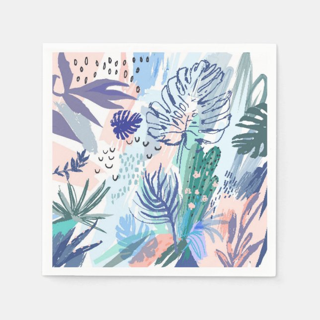 Tropiskt Blommönster Stil Pappersservett (Framsidan)