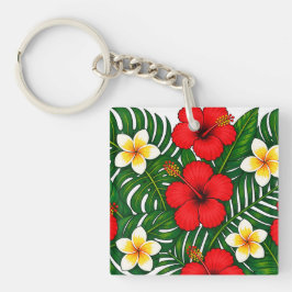 Tropiskt blomster med hibiskus och plumeria