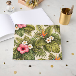 Tropiskt blomster Mönster – Hibiskus, Monstera  Gästböcker
