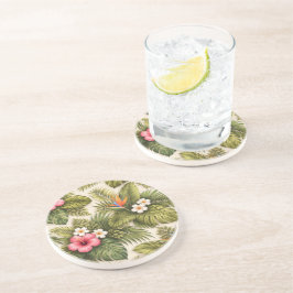 Tropiskt blomster mönster – Hibiskus, Monstera  Underlägg