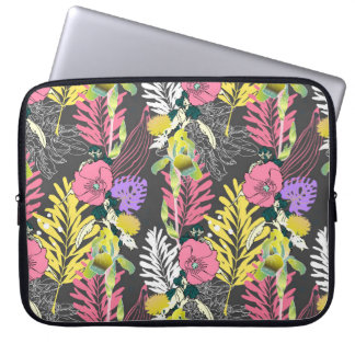 Tropiskt blomster: Original Mönster. Laptop Fodral