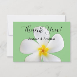 Tropiskt blomster, vit Plumeria på Salvia, Bröllop Tack Kort