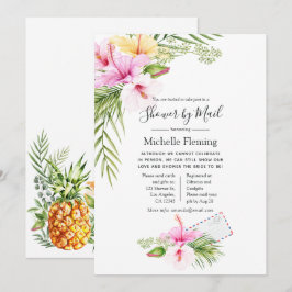 Tropiskt blomsterbröllop eller baby shower per pos inbjudningar