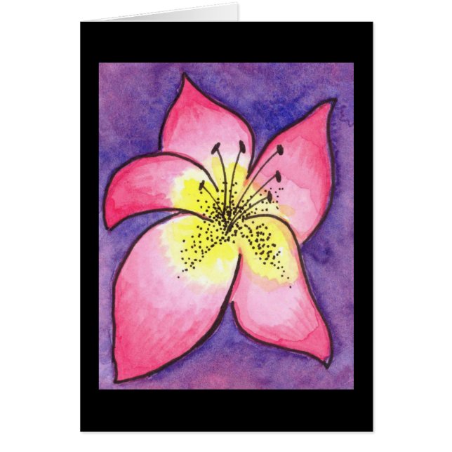 Tropiskt blomsterkort hälsningskort (Framsidan)