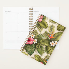 Tropiskt blomstermönster – Hibiskus, Monstera