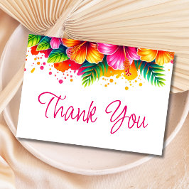 Tropiskt blomsterprakt i Hawaiiansk akvarell Tack Kort