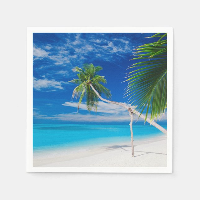 Tropiskt Blue Exotic Bahamas Beach Handflatan Pappersservett (Framsidan)