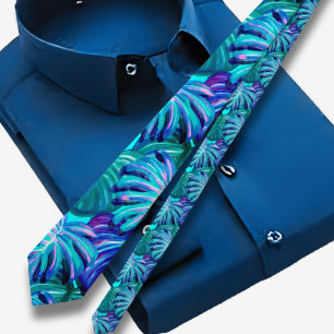 Tropiskt Blue Hawaiian mönster Slips