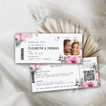 Tropiskt Boarding Pass för destinationer Blommigt