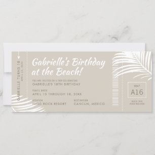 Tropiskt boardingpass Rosa Birthday Resa Inbjudningar