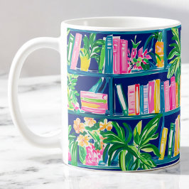 Tropiskt bokfall för flotta kaffemugg