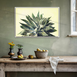 Tropiskt botaniskt akvarelltryck Modern Agave Fototryck