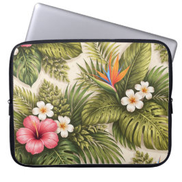 Tropiskt botaniskt blommönster laptop fodral