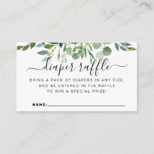 Tropiskt botaniskt Grey Löv Diaper Raffle Tilläggskort