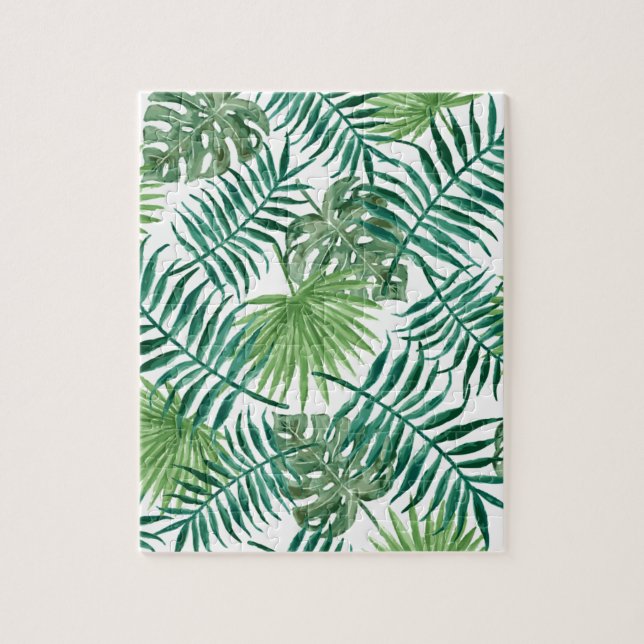 Tropiskt botaniskt handflatanlöv för växt pussel (Vertikal)