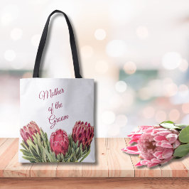Tropiskt botaniskt Rosa Protea Flowers Grönt Lämna Tygkasse