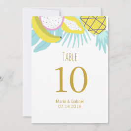 Tropiskt botaniskt sommarbröllop Bordnummer Inbjudningar