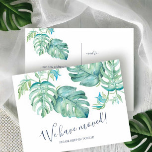 Tropiskt Botaniskt Växtlighet Flyttningsmeddelande Vykort